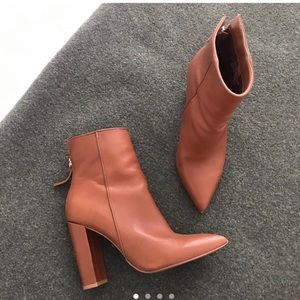 Steve Madden cognac brown heeled boots